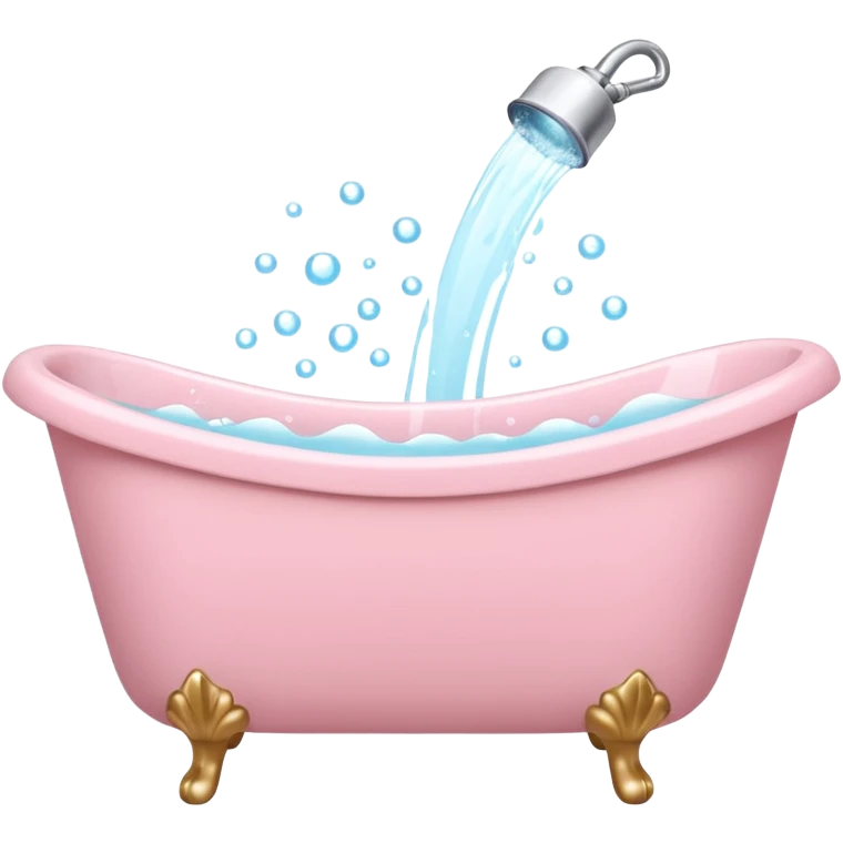 light pink bathtub filled with light pink water and bubbles emoji