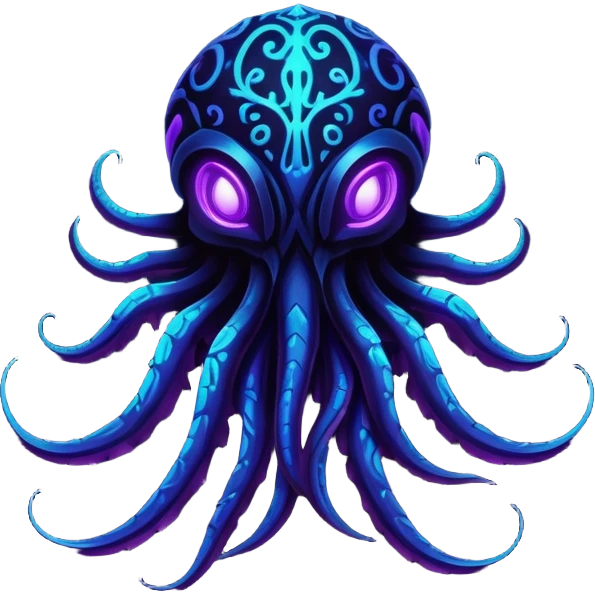 Black Dark Tropical Exotic Nocturnal Neon-glowing Abyssal Nightly Abyss-Fakémon-Creature emoji