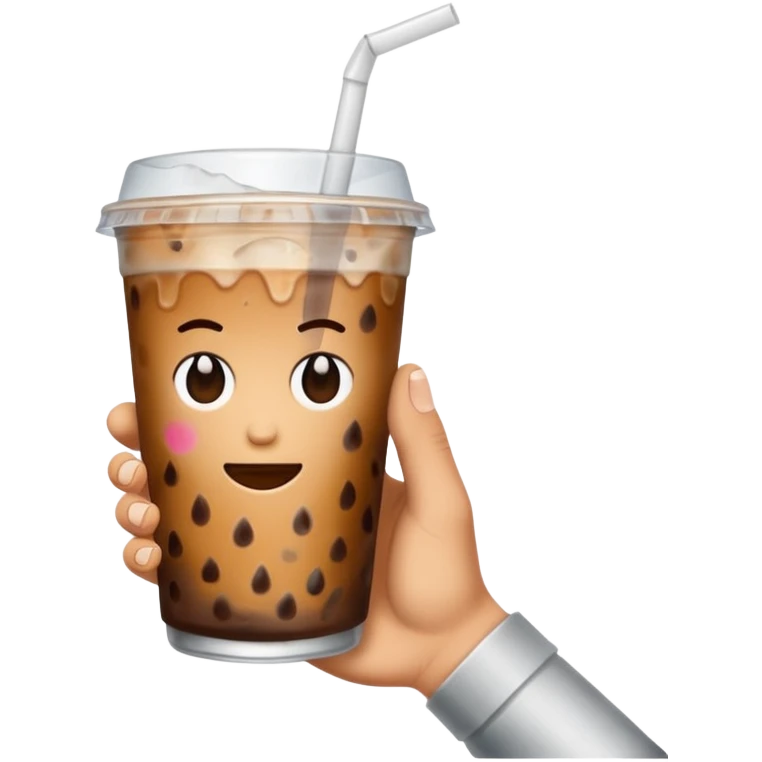 Hand holding a ice coffee  emoji