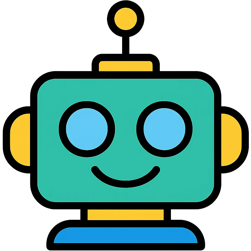 modern sharp smiling robot icon emoji