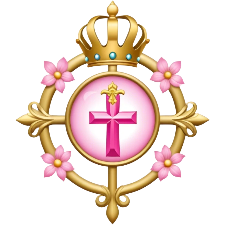 ave maria's emblem with a touch of pink emoji