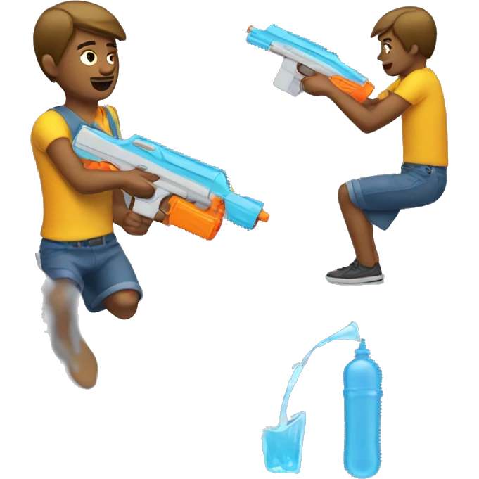 A guy shooting a water gun emoji
