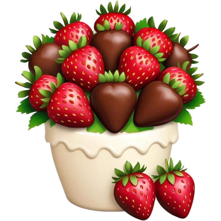 Bouquet of chocolate dipped strawberries  emoji