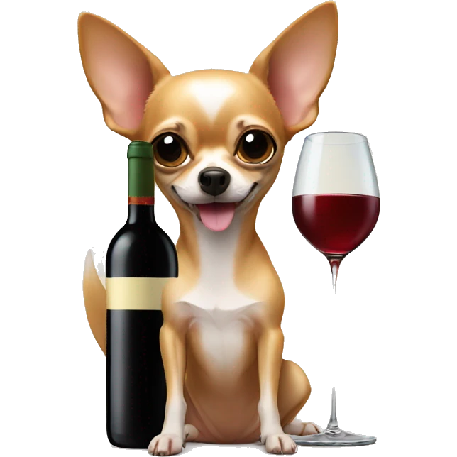Chihuahua drinking wine emoji
