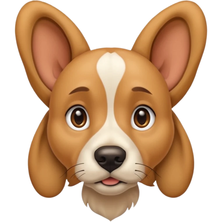 dog with big ear piercing on tip of the ear emoji
