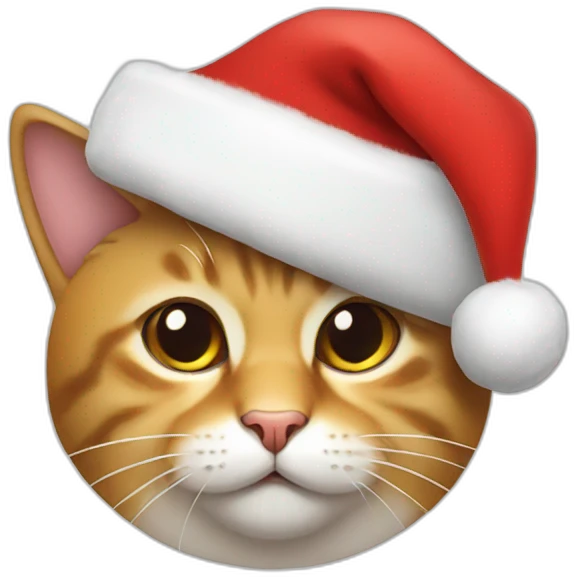 cat with santa hat on emoji