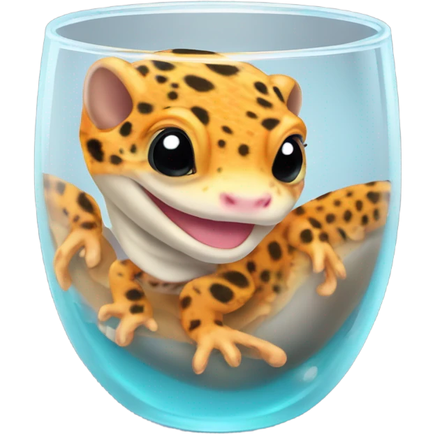 orange leopard gecko in a glass cup emoji