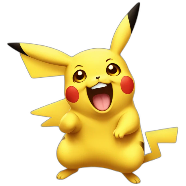 Pikachu laughing emoji