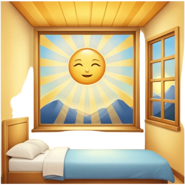 Aesthetic sun rays from window in bedroom emoji