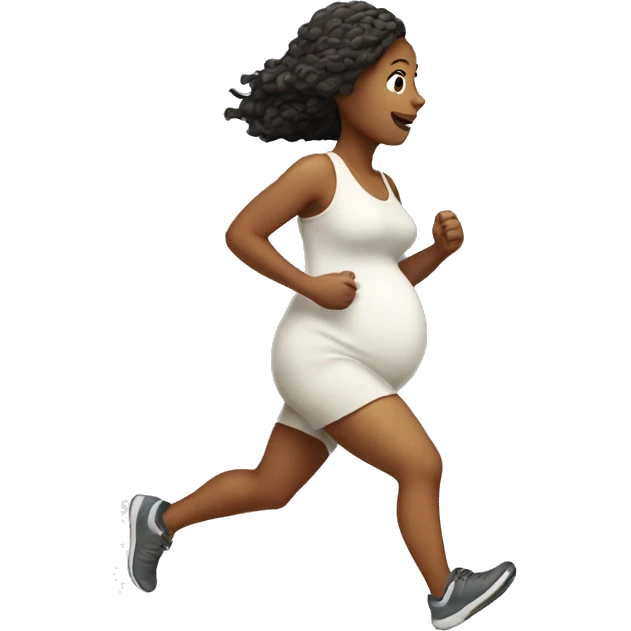 White pregnant lady running  emoji