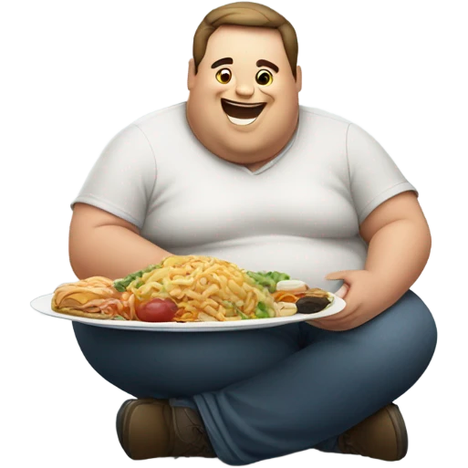 Fat guy eating emoji
