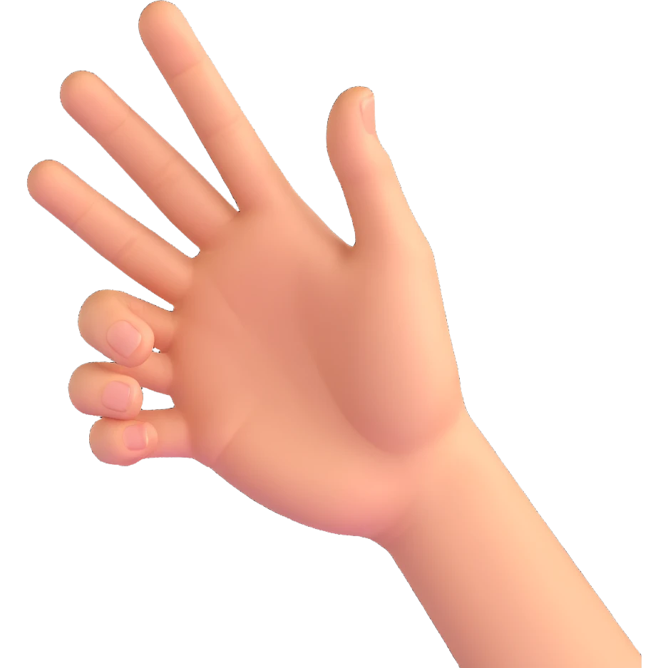 3D hand with extended index finger swiping left, motion blur effect emoji