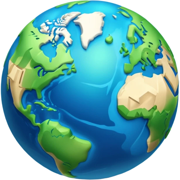 3d planet earth with building emoji