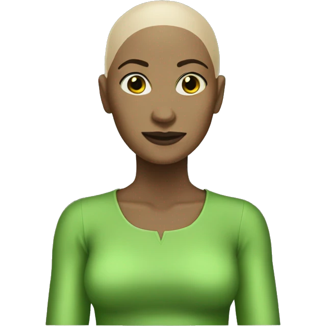 bald women green skin emoji