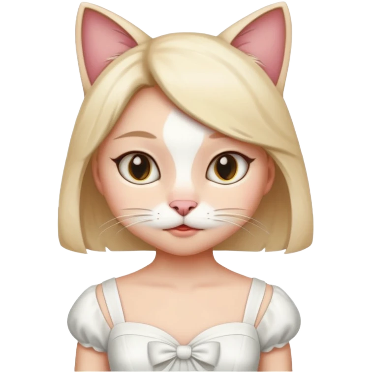 Kedi kız elbise beyaz 

 emoji