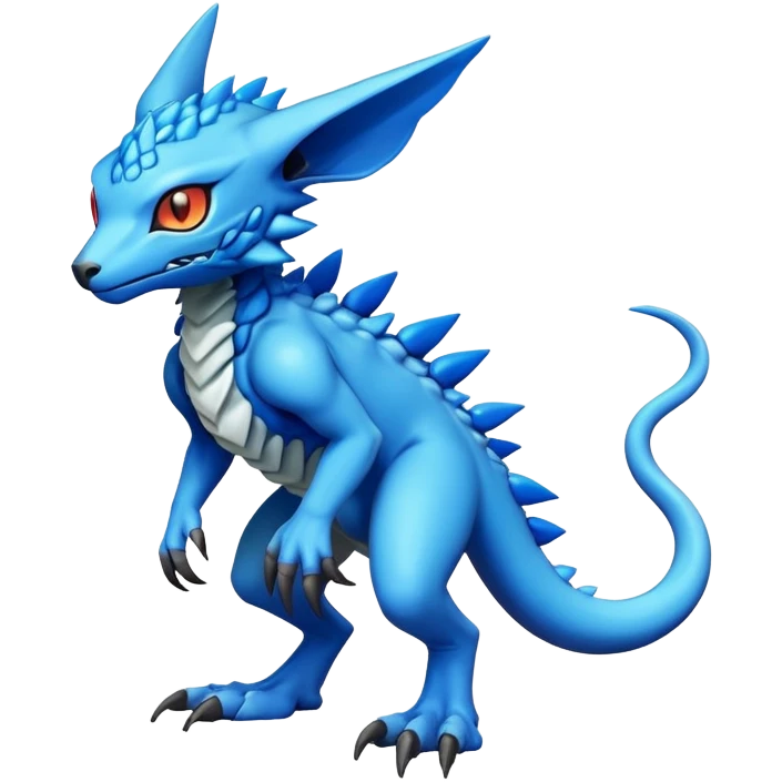  colorful warm hot lush exotic modern cyber-Fakémon-Digimon-Trico-Vernid-creature (full body) emoji