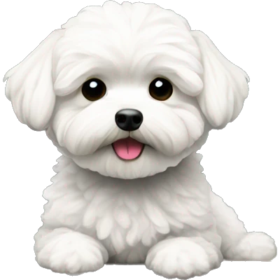 Maltipoo in forest emoji