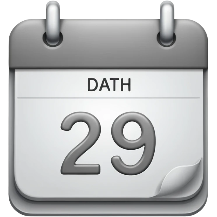 grey date calendar with number 29 emoji