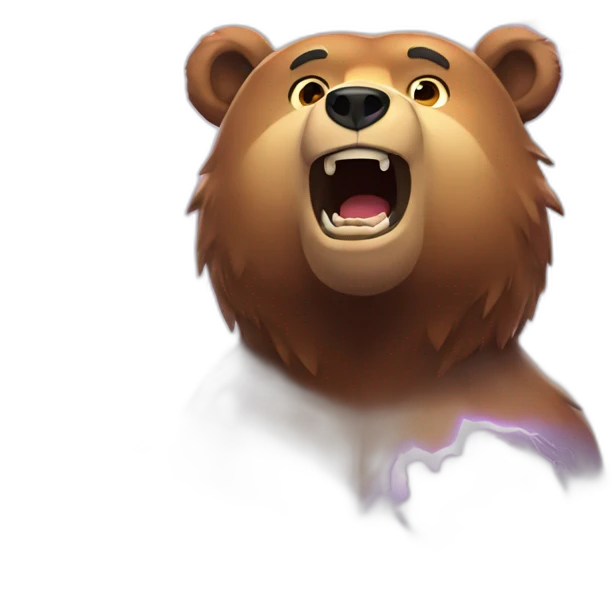 bear with lightning emoji