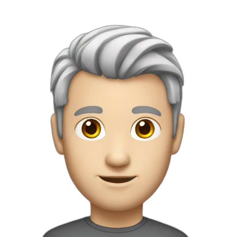 White man with grey pony tail emoji