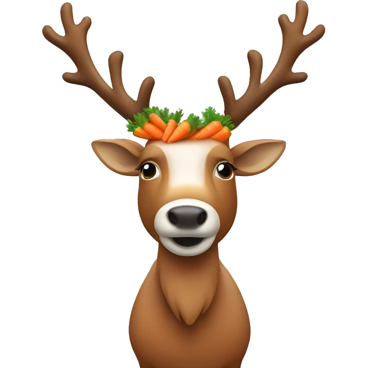 A reindeer with carrots on its head emoji