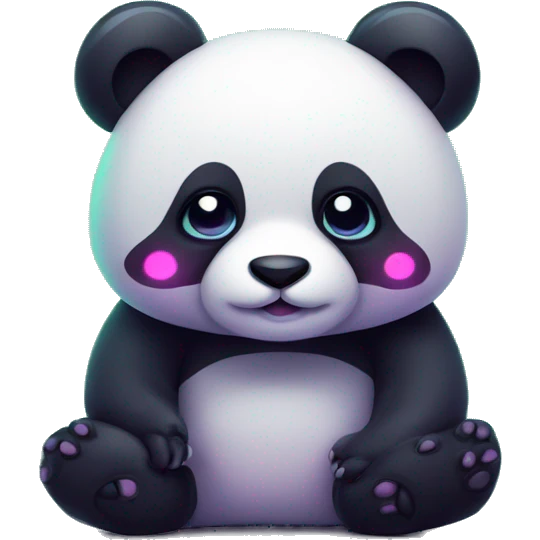 cute neon panda emoji