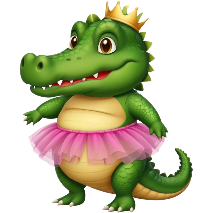 fat alligator with a tutu cute emoji