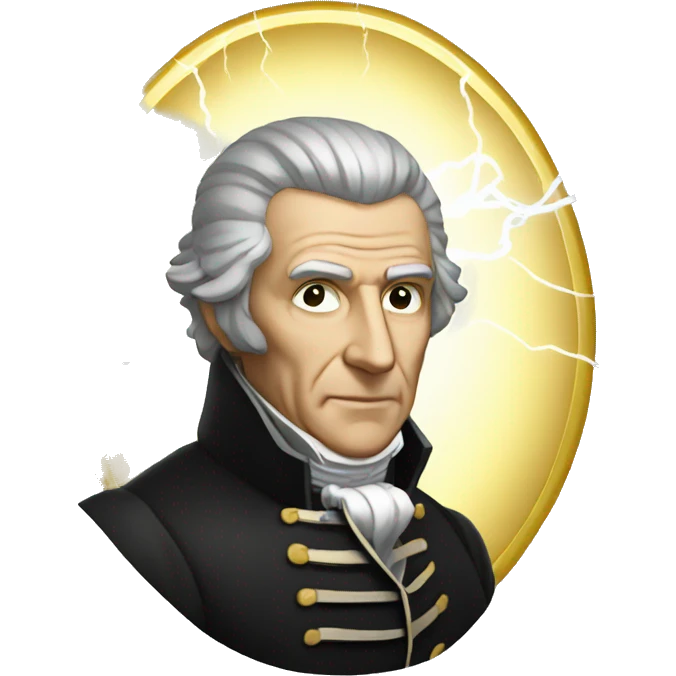 Alessandro Volta with lightning bolts emoji