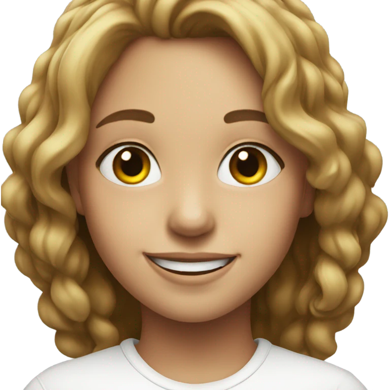 smiling girl in white shirt emoji
