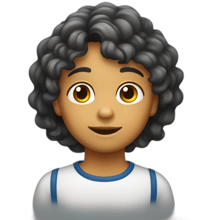 Niño cabello ondulado de 4 años emoji