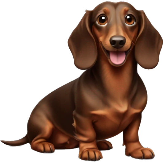 Happy Brown Long-haired dachshund emoji