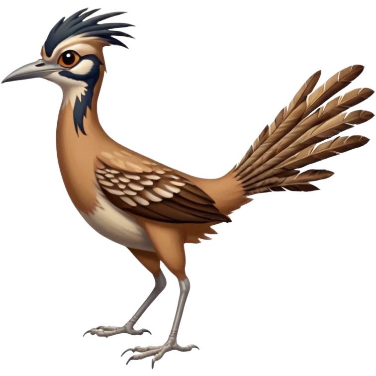 realistic roadrunner bird emoji, actual colors emoji