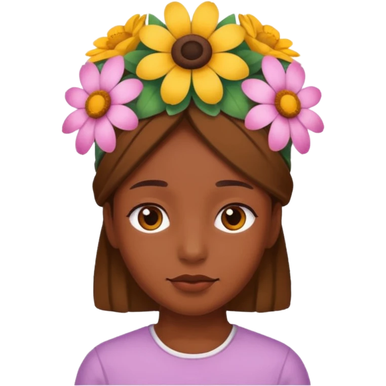 Pollo con una flor en la cabeza emoji