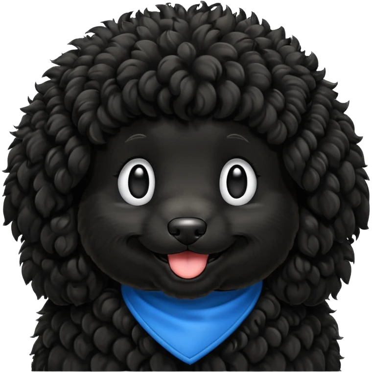 all black double doodle dog no background emoji emoji