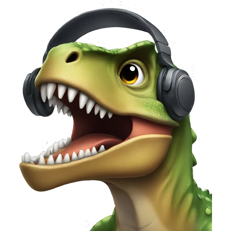 dinosaur listening to music emoji