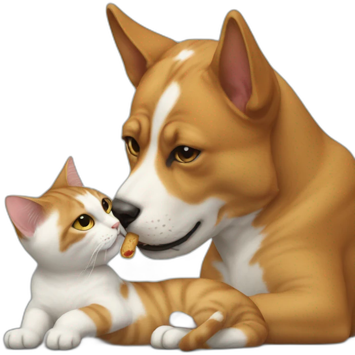 Cat eating dog emoji