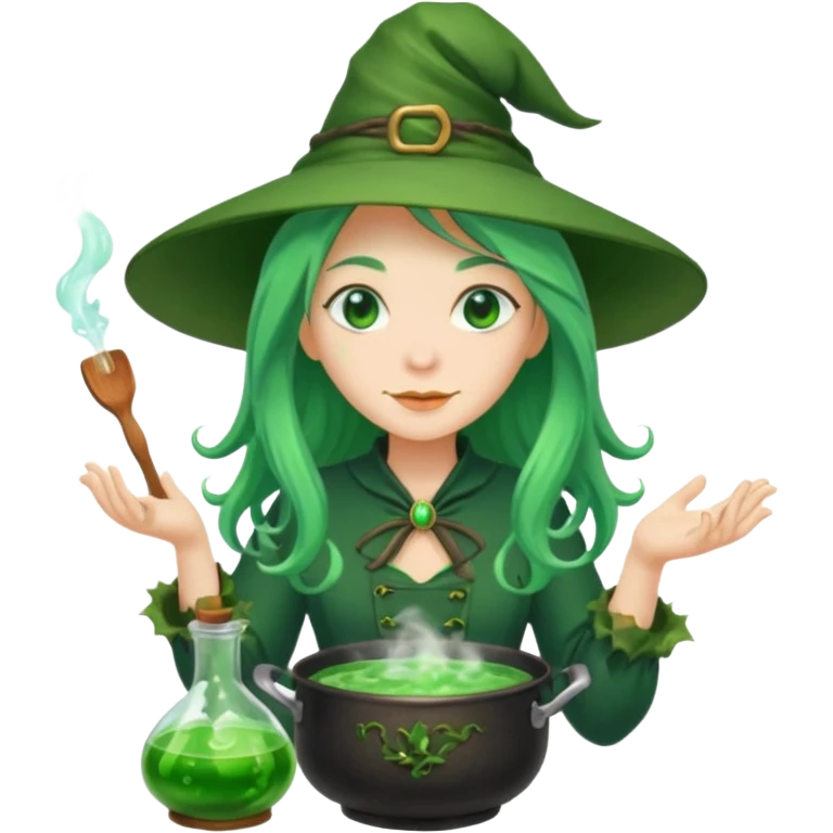green witch cooking potion emoji