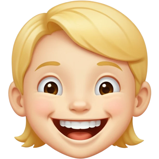 child laughing with a big smile, cheerful and joyful emoji