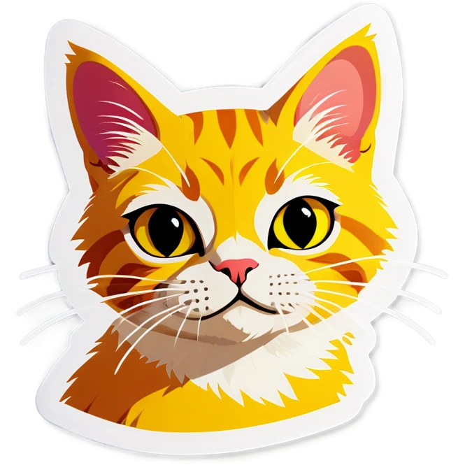 Gato amarelo preocupado  emoji