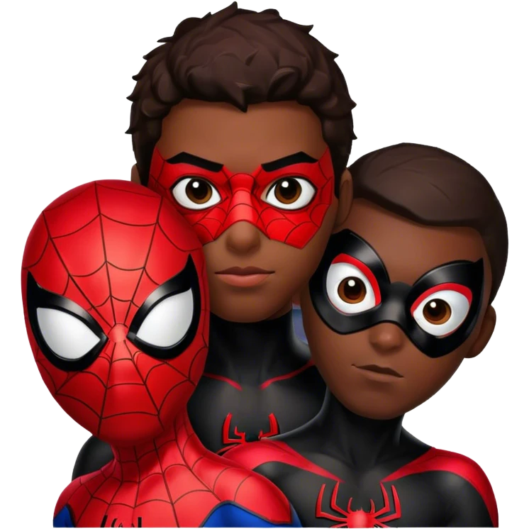 miles morales with spiderman mask 'Two Person " emoji