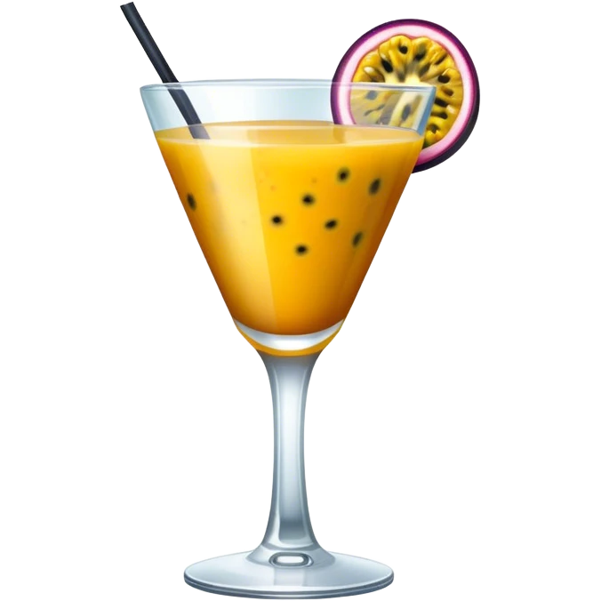 Passionfruit cocktail, half passionfruit in the glass emoji