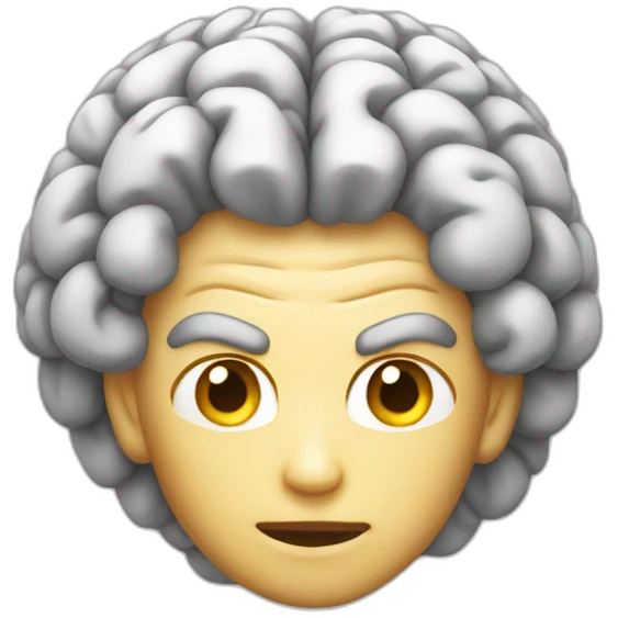 brain emoji as super sayain  emoji