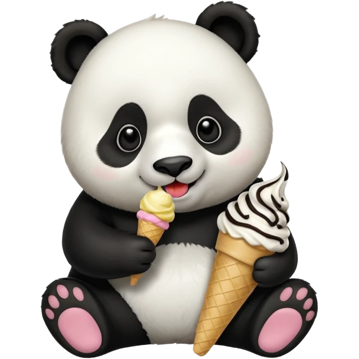 Panda eating ice cream emoji