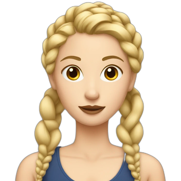 dirty blonde lady with a French braid emoji