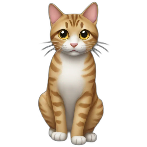a tabby cat and a computer emoji