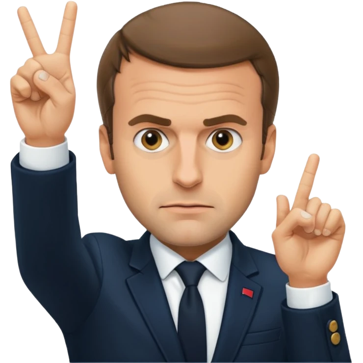 Emmanuel Macron qui fait un doigt d’honneur   emoji