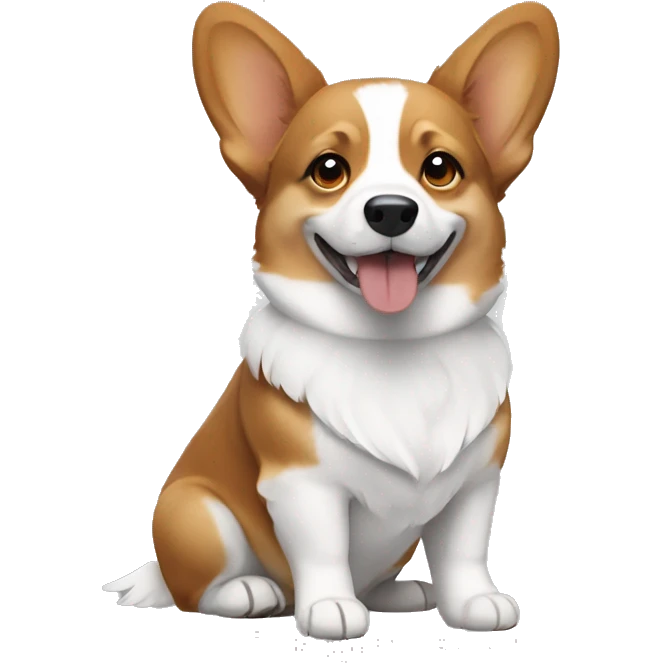 Corgi dog in grey, brown and white colors emoji
