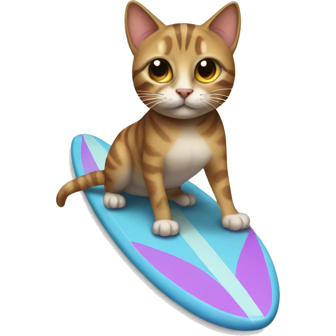 Cat on a surf board emoji