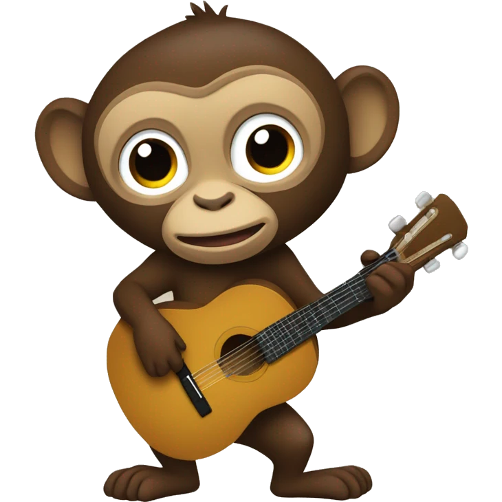 Macaco tocando violão emoji