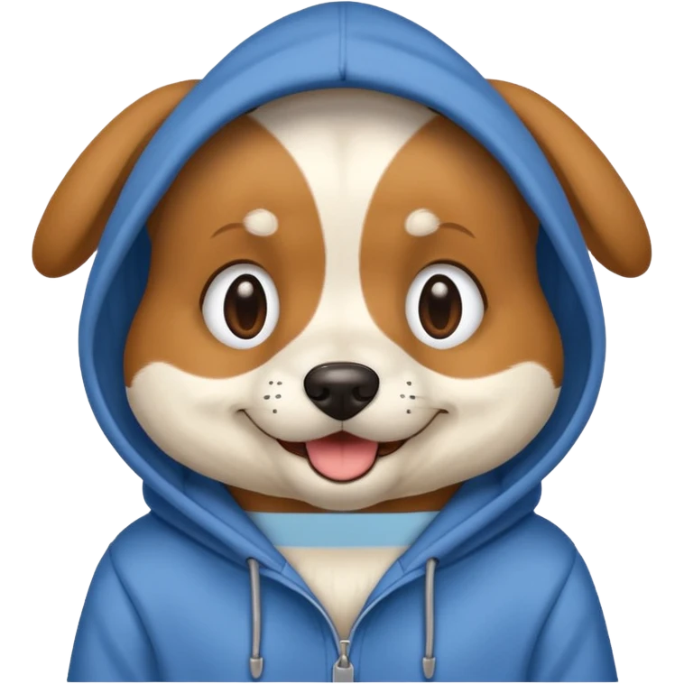 Dog wearing hoodie emoji